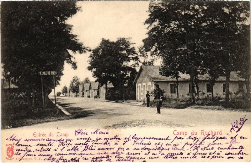 Carte postale ancienne Camp du Ruchard entree du camp