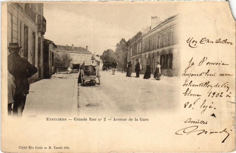 Carte postale ancienne Etauliers Avenue de la Gare
