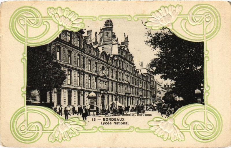 Carte postale ancienne Bordeaux Lycée National à Bordeaux
