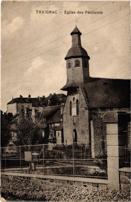 Carte postale ancienne Treignac Eglise des Penitents