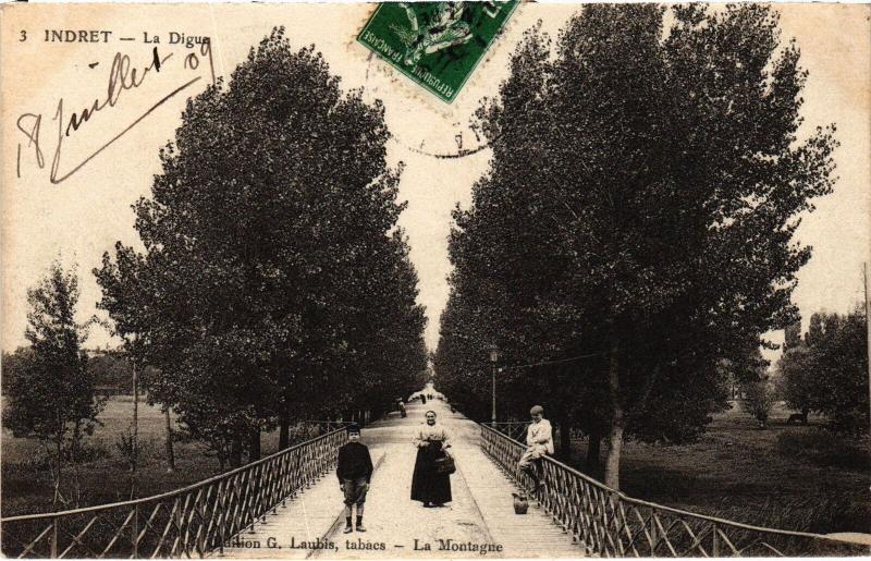 Carte postale ancienne Indret la Digue à Indre