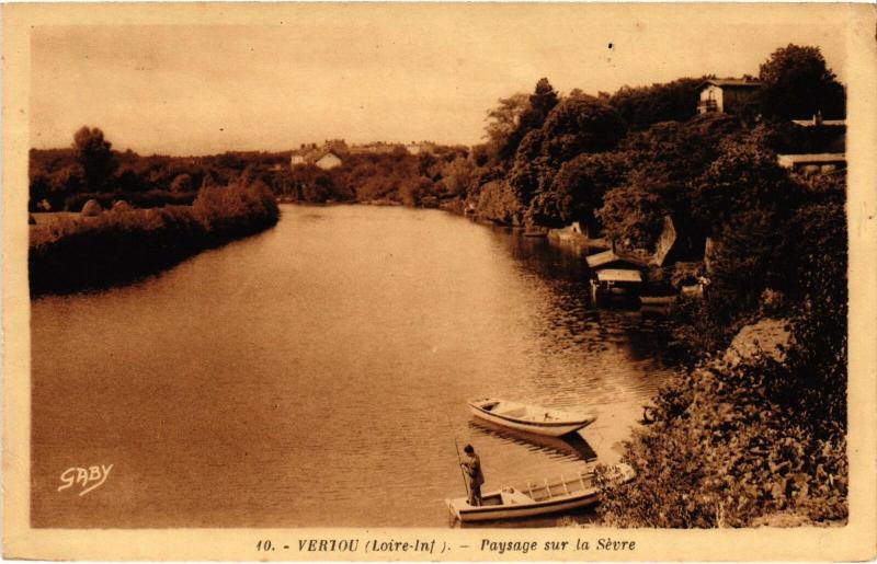Carte postale ancienne Vertou paysage sur la Sevre à Vertou