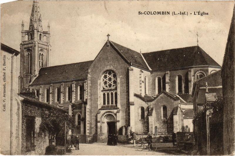 Carte postale ancienne St Colombin Eglise
