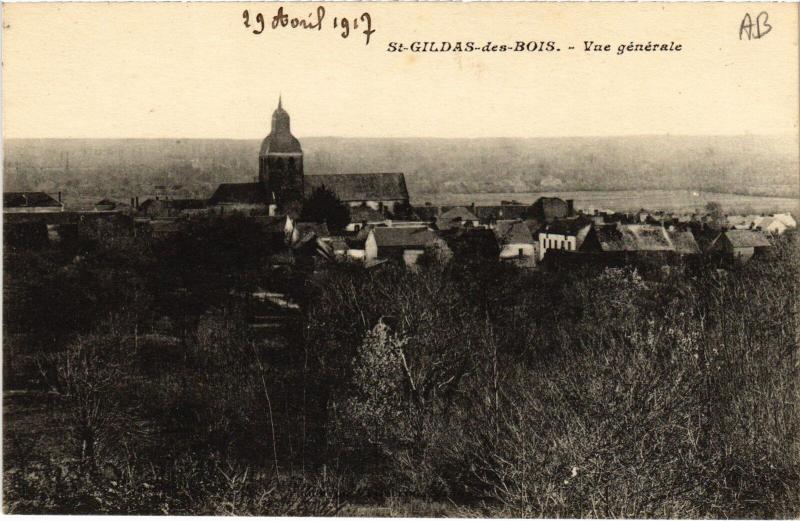Carte postale ancienne St Gildas des Bois vue generale