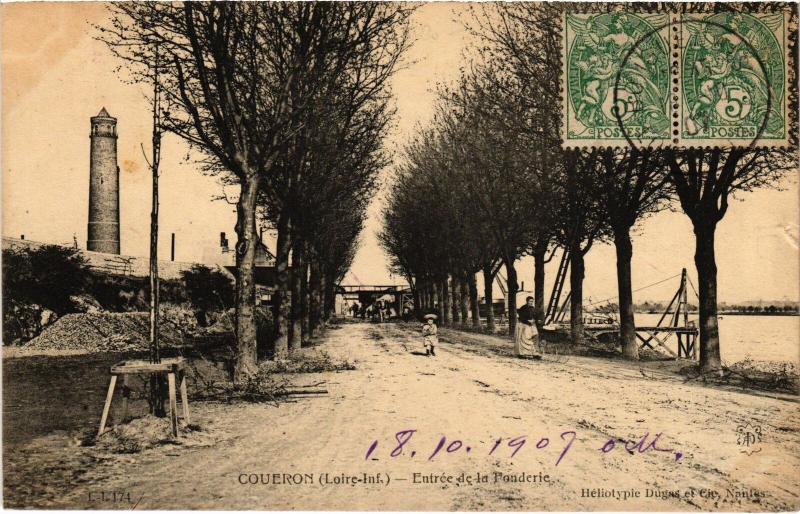 Carte postale ancienne Coueron entree de la Fonderie