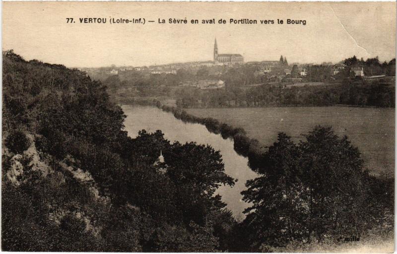 Carte postale ancienne Vertou la Sevreen aval de Portillon à Vertou