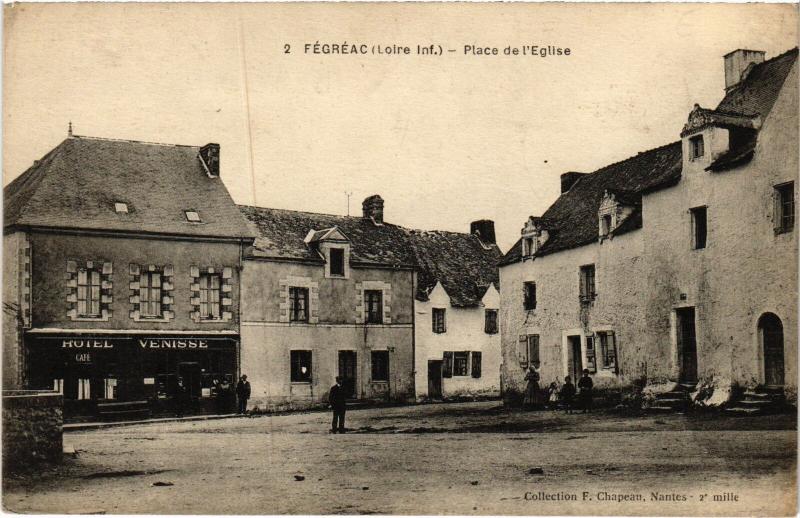 Carte postale ancienne Fegreac place de l'Eglise