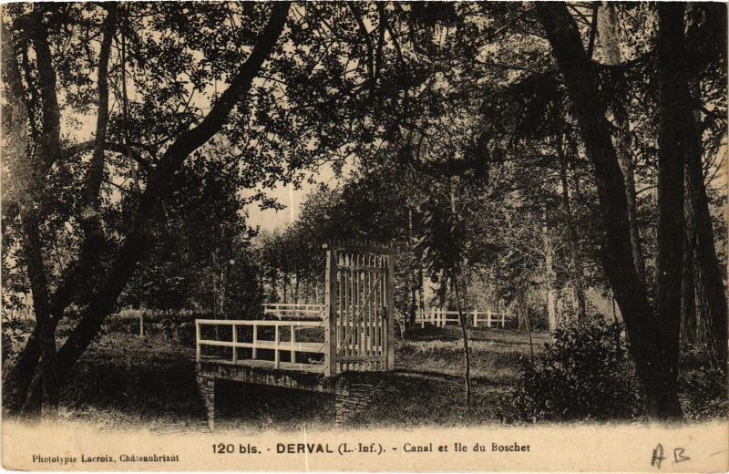 Carte postale ancienne Derval Canal et Ile du Boschet à Derval