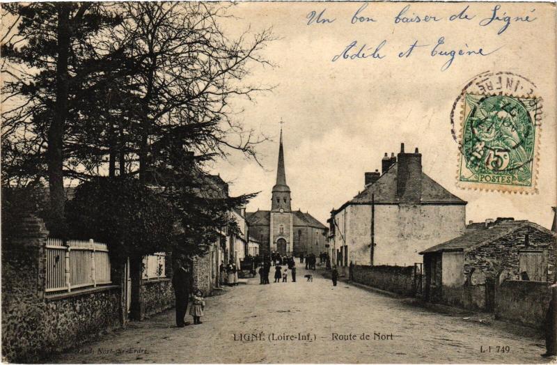Carte postale ancienne Ligne Route de Nort
