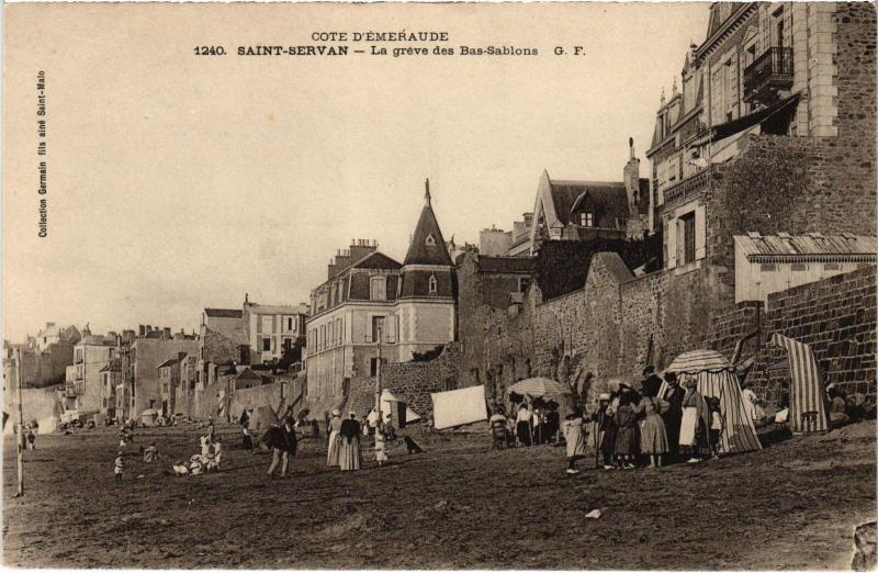 Carte postale ancienne St Servan la greve des bas sablons
