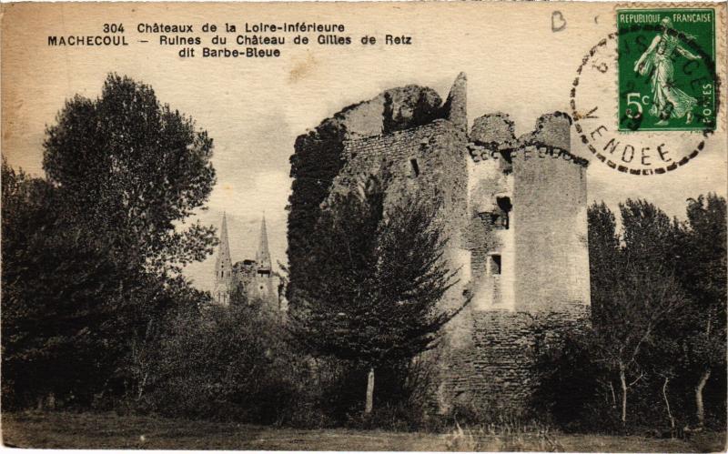 Carte postale ancienne Machecoul Ruines du Chateau de Gilles