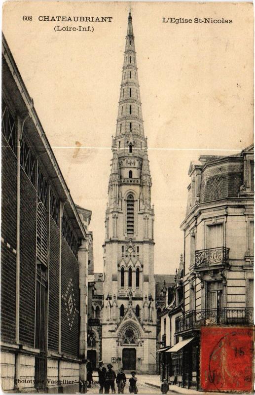 Carte postale ancienne Chateaubriant Eglise Saint-Nicolas