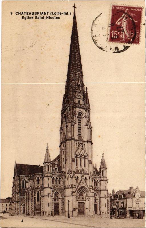 Carte postale ancienne Chateaubriant Eglise Saint-Nicolas