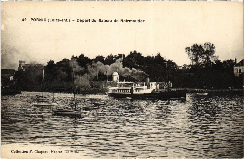 Carte postale ancienne Pornic Depart du Bateau de Noirmoutier à Pornic