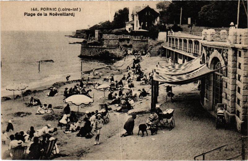 Carte postale ancienne Pornic Plage de la Noeveillardj à Pornic
