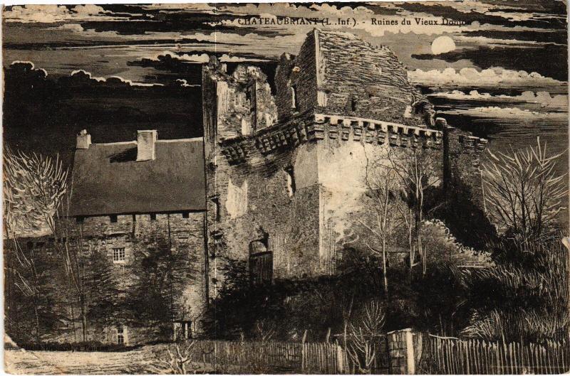 Carte postale ancienne Chateaubriant Ruines du Donjon