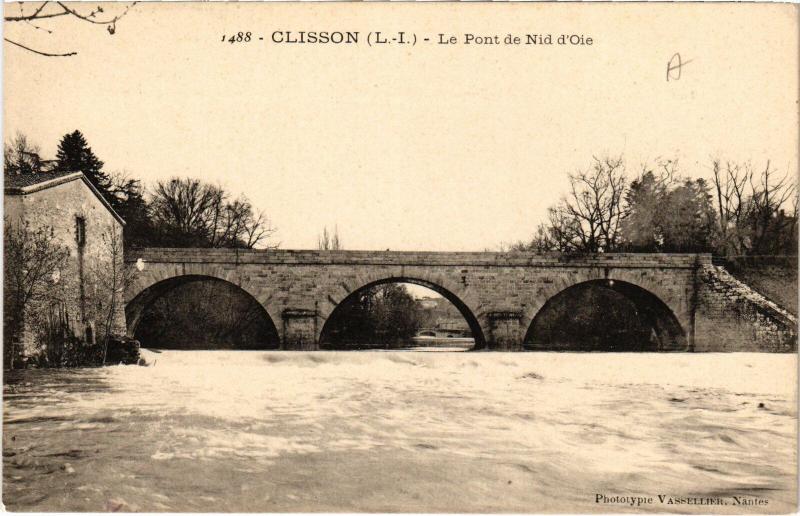 Carte postale ancienne Clisson Pont de Nid d'Oie à Clisson
