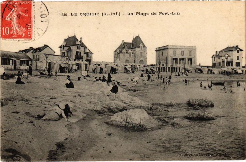 Carte postale ancienne Le Croisic la Plage de Port Lin au Croisic