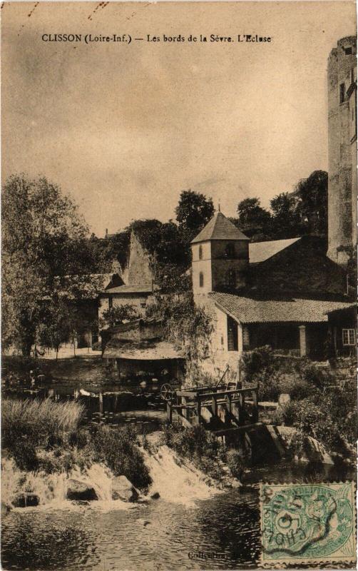 Carte postale ancienne Clisson les bords de la Sevre à Clisson