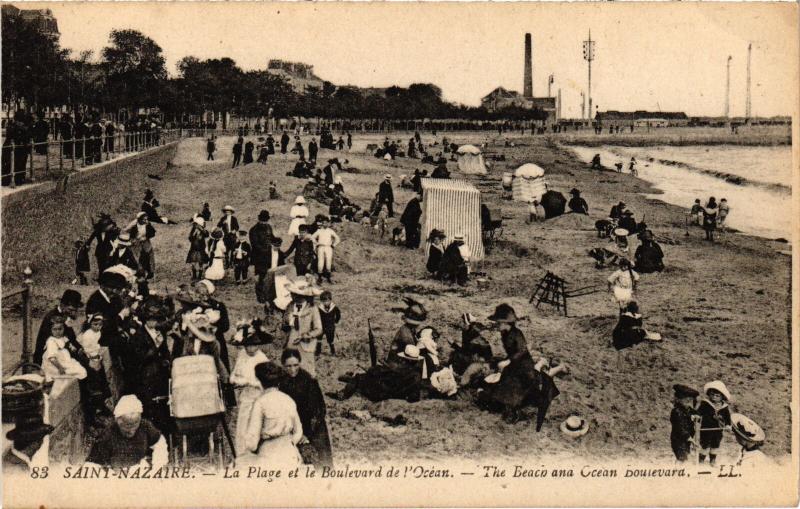 Carte postale ancienne St Nazaire la Plage et Boulevard de l'Ocean
