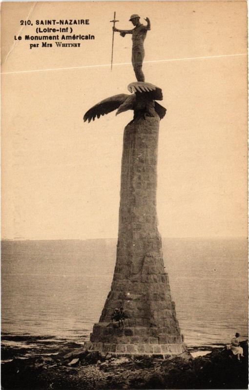 Carte postale ancienne St Nazaire Monument Americain