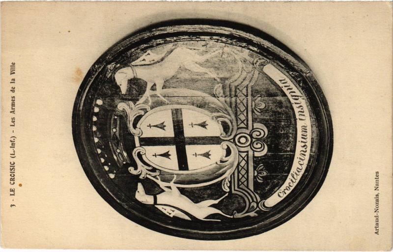 Carte postale ancienne Le Croisic les Armes de la Ville au Croisic