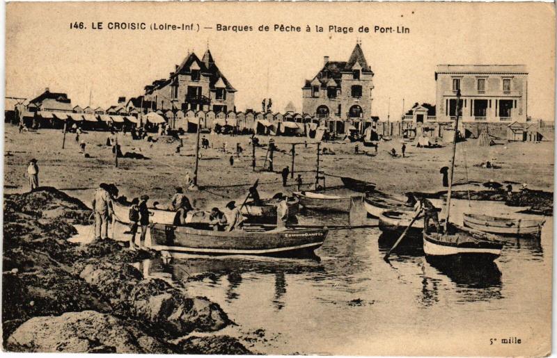 Carte postale ancienne Le Croisic Barques de Peche au Croisic