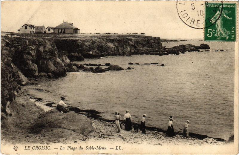 Carte postale ancienne Le Croisic la plage du Sable Menu au Croisic