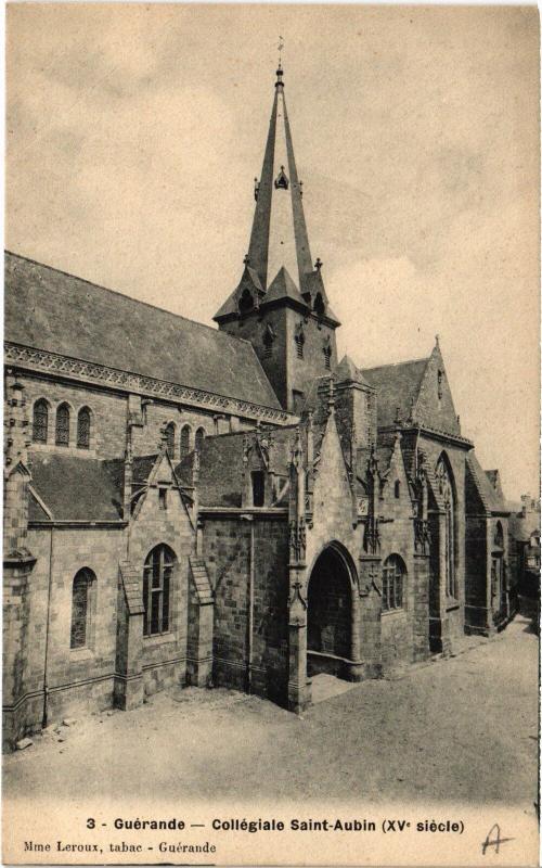Carte postale ancienne Guerande Collegiale Saint-Aubin
