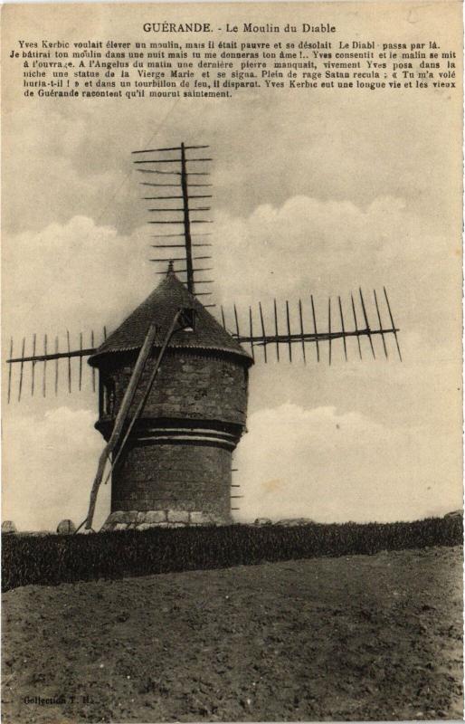 Carte postale ancienne Guerande Moulin du Diable