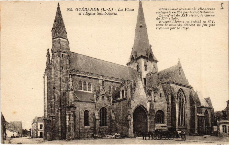 Carte postale ancienne Guerande Eglise Saint-Aubin