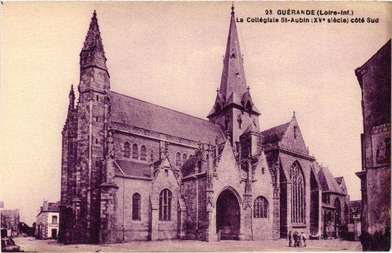 Carte postale ancienne Guerande Collegiale Saint-Aubin