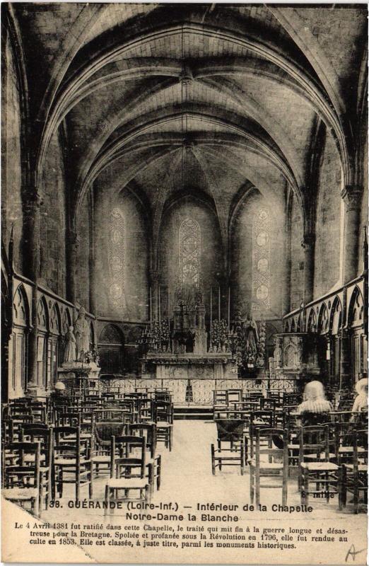Carte postale ancienne Guerande interieur de la Chapelle