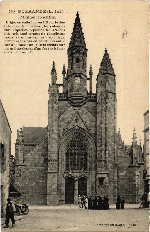 Carte postale ancienne Guerande Eglise Saint-Aubin