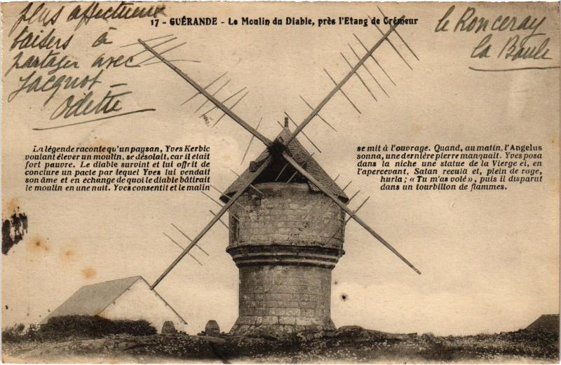 Carte postale ancienne Guerande Moulin du Diable