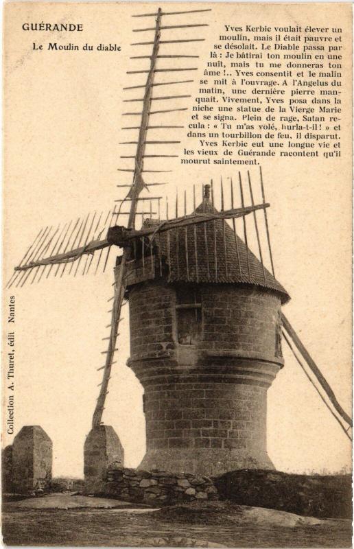 Carte postale ancienne Guerande Moulin du Diable