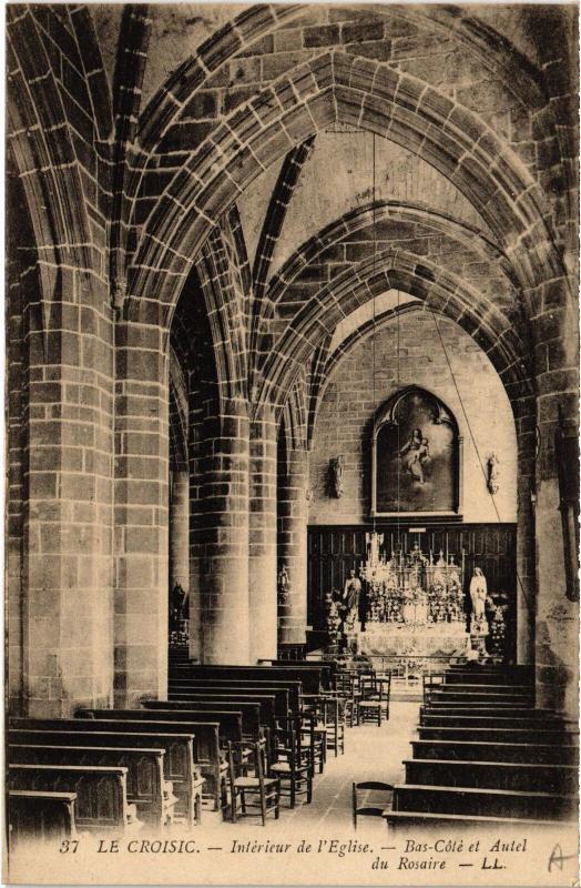 Carte postale ancienne Le Croisic interieur de l'eglise au Croisic