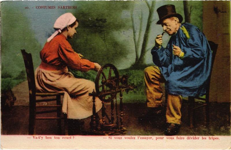 Carte postale ancienne Costumes Sarthois France