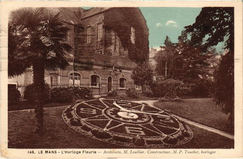 Carte postale ancienne Le Mans Horloge Fleurie France au Mans