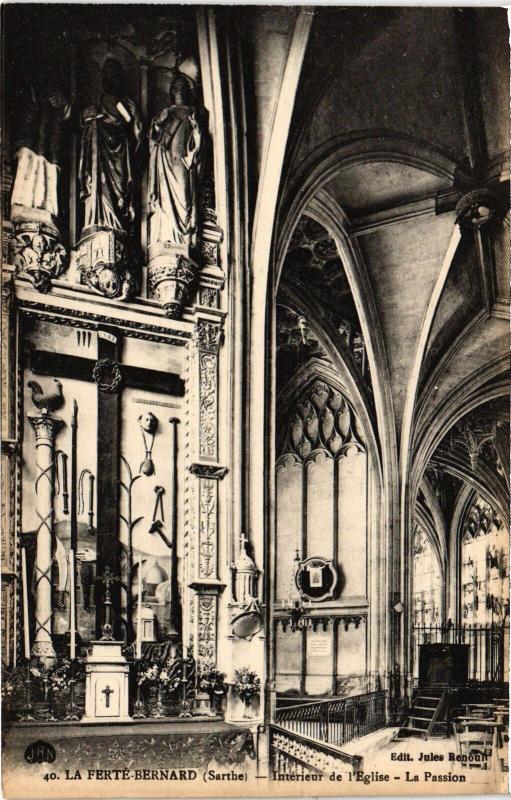 Carte postale ancienne La Ferte-Bernard Interieur de l'Eglise France