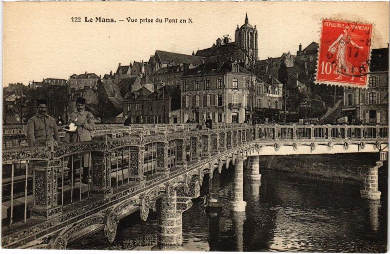Carte postale ancienne Le Mans Vue prise du Pont en X France au Mans