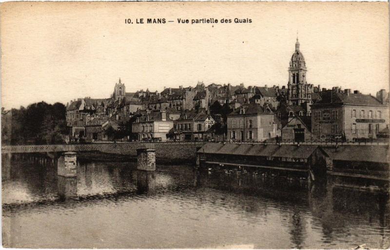 Carte postale ancienne Le Mans Vue Partielle des Quais France au Mans