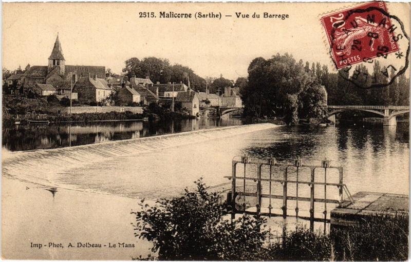 Carte postale ancienne Malicorne-sur-Sarthe Vue du Barrage France à Malicorne-sur-Sarthe