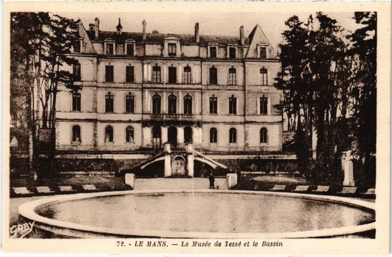 Carte postale ancienne Le Mans Le Musee de Tesse et le Bassin France au Mans