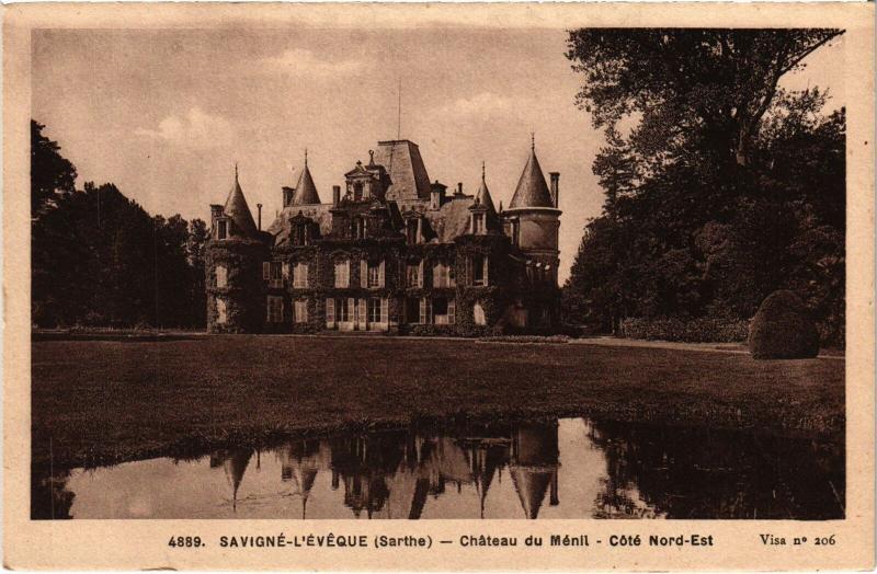 Carte postale ancienne Savigne-l'Eveque Chateau du Menil France
