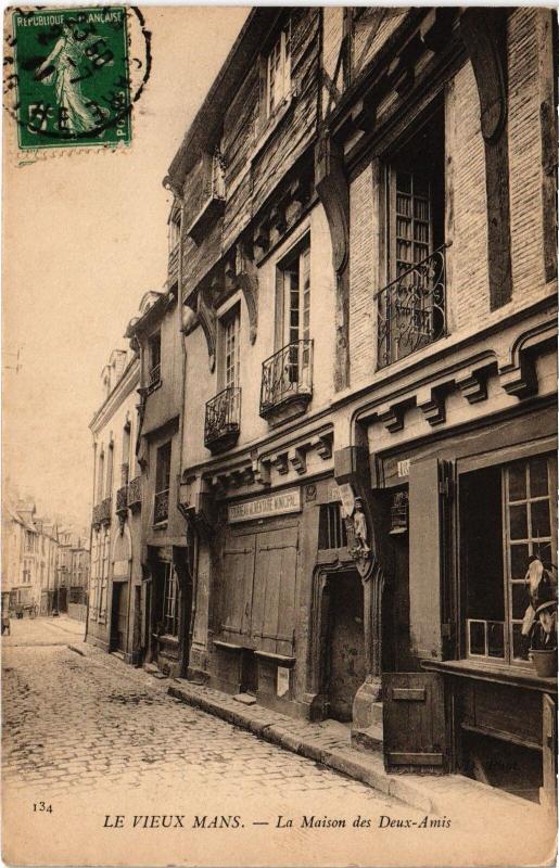 Carte postale ancienne Le Mans Maison des Deux-Amis France au Mans