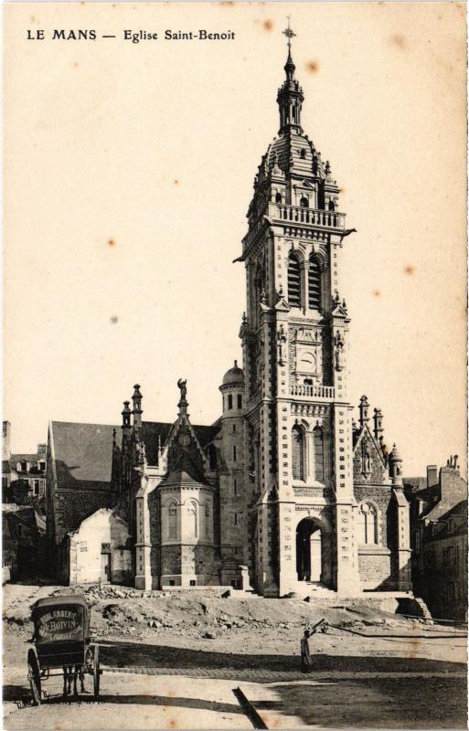 Carte postale ancienne Le Mans L'Eglise Saint-Benoit France au Mans