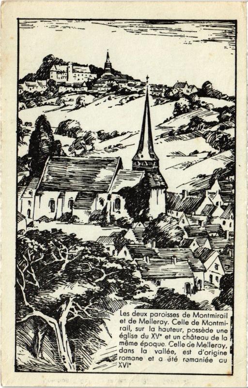 Carte postale ancienne Montmirail Melleray - Les Deux Paroisses France à Melleray