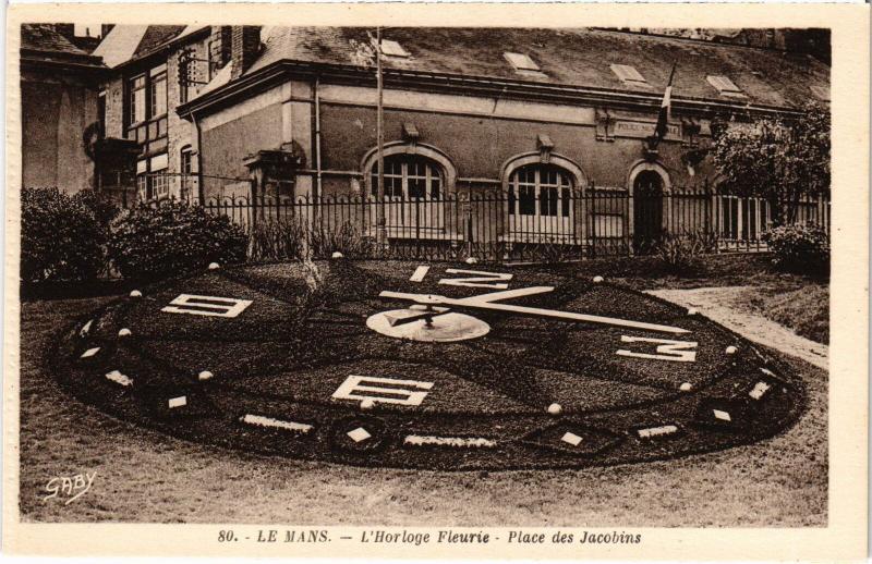 Carte postale ancienne Le Mans Horloge Fleurie - Place des Jacobins France au Mans