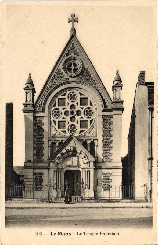 Carte postale ancienne Le Mans Temple Protestant France au Mans